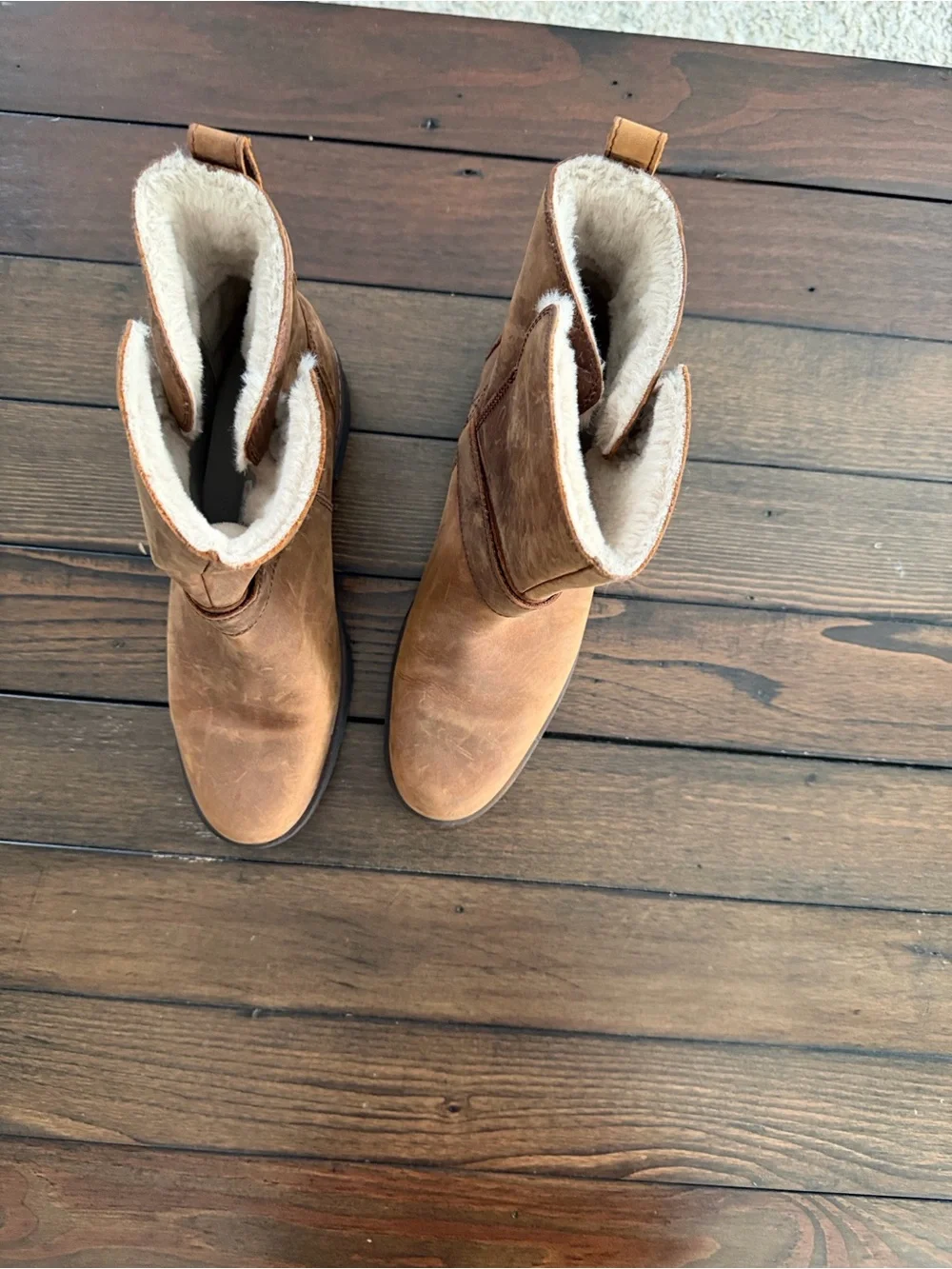 Timberland Brown Suede Shearling Ankle Booties
